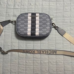 Barely-used Michael Kors multi-blue-shaded leather purse